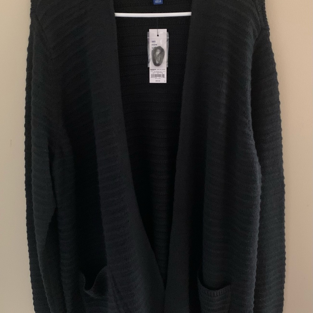 Apt. 9 Oversized Black Cardigan w/ Pockets